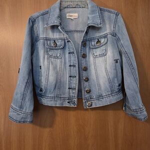 CI SONO By CAVALINI Girls Light Blue Denim Jacket - Classic Jean Jacket Size S